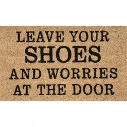 NuLOOM Leave Shoes And Worries Coir Doormat Outdoor
