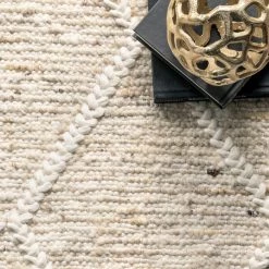 NuLOOM New Arrivals Brooklyn Textured Trellis Wool Fringe Area Rug