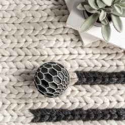 NuLOOM New Arrivals Sofia Hand Woven Braided Striped Wool Area Rug