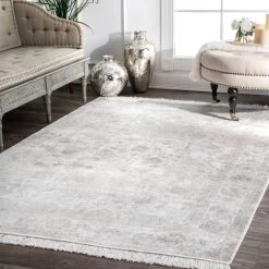 NuLOOM Vintage Floral Elyse Fringe Rug Area Rug New Arrivals
