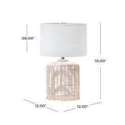 NuLOOM Modena 19" Rattan Table Lamp Lighting 11 NuLOOM Modena 19
