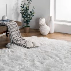 NuLOOM Dining Room Ayana Faux Sheepskin Octo Shaggy 17 NuLOOM Dining Room Ayana Faux Sheepskin Octo Shaggy