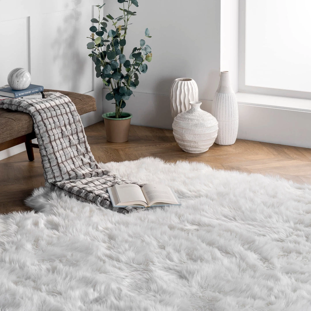 NuLOOM Dining Room Ayana Faux Sheepskin Octo Shaggy 9 NuLOOM Dining Room Ayana Faux Sheepskin Octo Shaggy