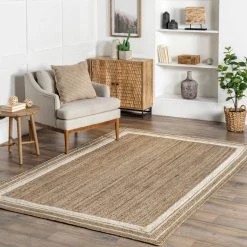 NuLOOM Braided Rikki Border Jute Area Rug