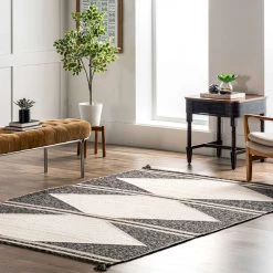 NuLOOM New Arrivals Chasen Cotton And Wool Flatweave Diamond Tassel Area Rug