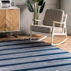NuLOOM Rowen Striped Cotton Tassel Area Rug