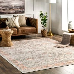 NuLOOM Marlena Faded Floral Machine Washable Area Rug