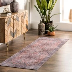 NuLOOM New Arrivals Maple Machine Washable Floral Medallion Area Rug