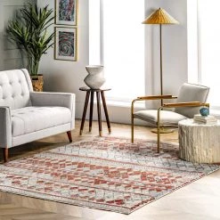NuLOOM New Arrivals Julianne Distressed Geometric Trellis Area Rug