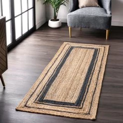 NuLOOM Braided Rikki Border Jute Area Rug