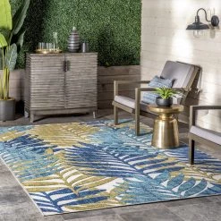 NuLOOM Molly Textured Tropical Leaves Indoor/Outdoor Area Rug New Arrivals