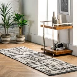 NuLOOM New Arrivals Nicolette Abstract Tile Soft Shag Fringe Area Rug