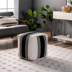 NuLOOM Contemporary Cotton Ottoman Pouf