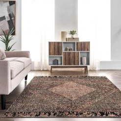 NuLOOM Kenia Distressed Diamond Cotton Blend Area Rug New Arrivals