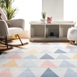 NuLOOM Penny Kids Geometric Nursery Or Playroom Area Rug New Arrivals