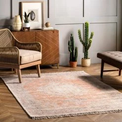 NuLOOM New Arrivals Olwen Faded Medallion Tassel Area Rug