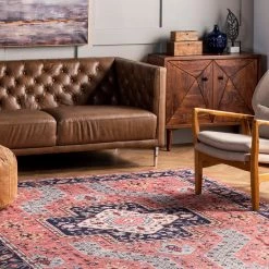 NuLOOM New Arrivals Amber Machine Washable Floral Aztec Area Rug