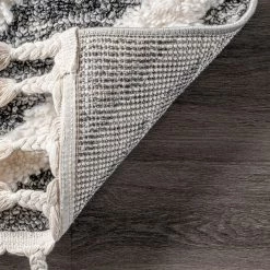 NuLOOM Dani High Low Soft Shaggy Abstract Diamond Tassel Area Rug