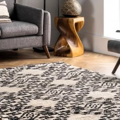 NuLOOM New Arrivals Celia Soft Shag Abstract Aztec Fringe Area Rug