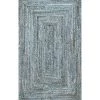 NuLOOM Bedroom Hand Braided Otelia Denim And Jute Area Rug