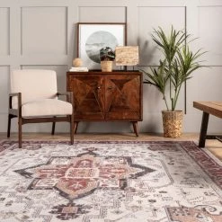 NuLOOM New Arrivals Miley Machine Washable Traditional Medallion Area Rug