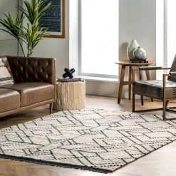 NuLOOM New Arrivals Carlina Modern Geometric Soft Shag Fringe Area Rug