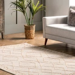 NuLOOM New Arrivals Madison High Low Moroccan Diamond Wool Area Rug