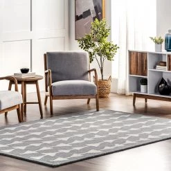 NuLOOM New Arrivals Farrah Wool Contemporary Geometric Area Rug