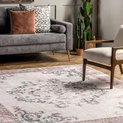 NuLOOM Layna Machine Washable Distressed Vintage Area Rug