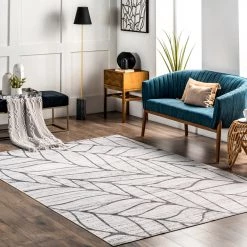 NuLOOM Lanette Abstract Leaves Machine Washable Area Rug