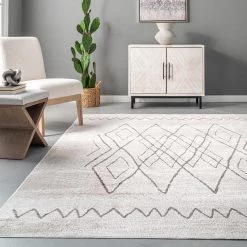 NuLOOM New Arrivals Miriam Machine Washable Geometric Diamond Area Rug