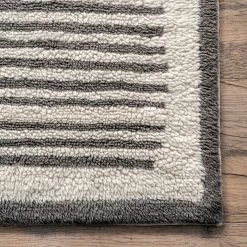 NuLOOM Paneled Pinstripes Wool Washable Area Rug 15 NuLOOM Paneled Pinstripes Wool Washable Area Rug