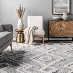 NuLOOM Vivianne High Low Moroccan Diamond Soft Shaggy Area Rug New Arrivals