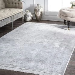 NuLOOM Vintage Floral Elyse Fringe Rug Area Rug New Arrivals