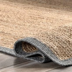 NuLOOM New Arrivals Lina Jute Border Area Rug