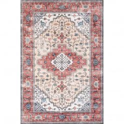 NuLOOM Melanie Transitional Medallion Machine Washable Area Rug New Arrivals