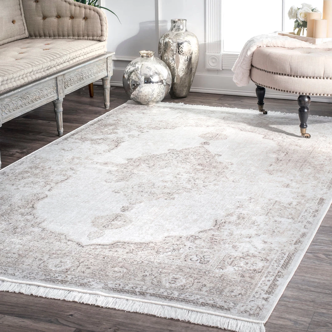 NuLOOM New Arrivals Vintage Medallion Cantrell Fringe Area Rug 2 NuLOOM New Arrivals Vintage Medallion Cantrell Fringe Area Rug