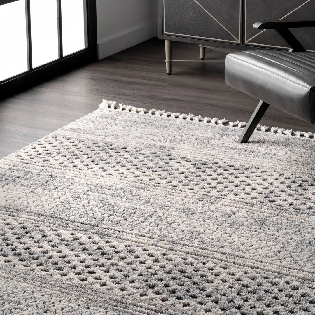 NuLOOM New Arrivals Lira Textured Geometric Tassel Area Rug 9 NuLOOM New Arrivals Lira Textured Geometric Tassel Area Rug