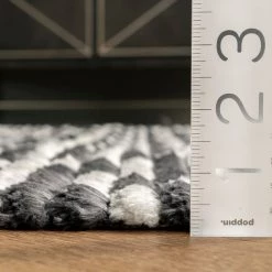 NuLOOM New Arrivals Rubena Soft Shag Diamond Trellis Fringe Area Rug