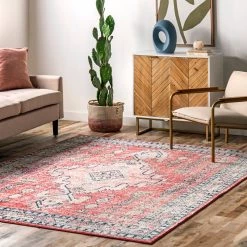 NuLOOM New Arrivals Juliette Vintage Diamond Medallion Area Rug