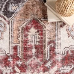 NuLOOM New Arrivals Miley Machine Washable Traditional Medallion Area Rug