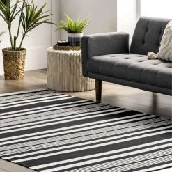 NuLOOM Jess Hand Loomed Cotton Flatweave Striped Area Rug New Arrivals