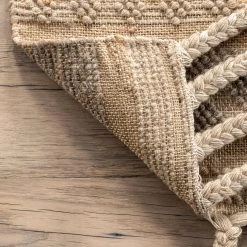 NuLOOM New Arrivals Sari Wool And Jute Textured Global Inspired Braided Tassel Area Rug