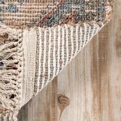 NuLOOM New Arrivals Luna Floral Trellis Tassel Flatweave Area Rug