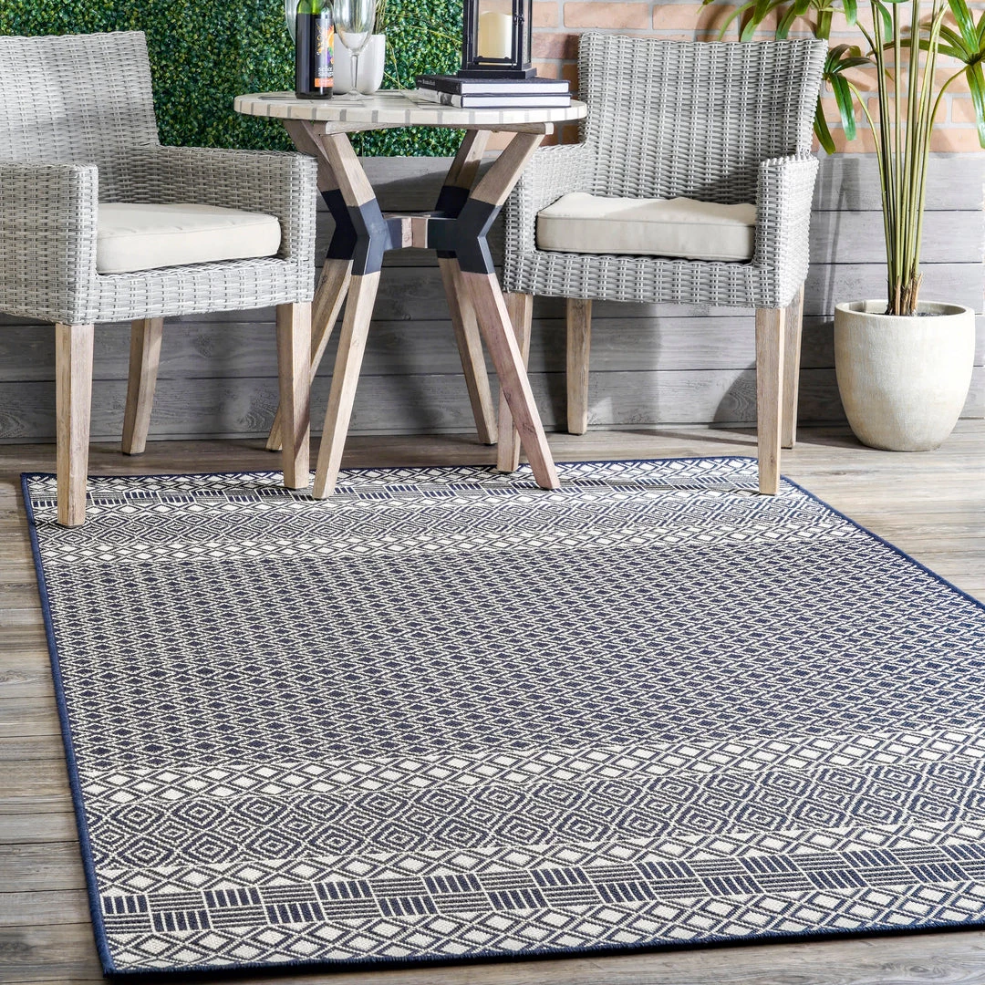 NuLOOM Tilly Striped Lattice Indoor/Outdoor Area Rug 2 NuLOOM Tilly Striped Lattice Indoor/Outdoor Area Rug