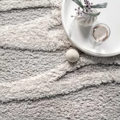 NuLOOM Natalia High Low Zebra Stripe Soft Shaggy Area Rug