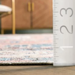 NuLOOM Dining Room Eleanor Machine Washable Distressed Medallion Area Rug