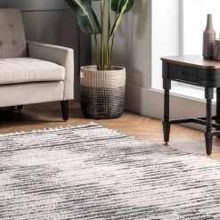 NuLOOM Seren Plush Faded Abstract Tassel Area Rug New Arrivals