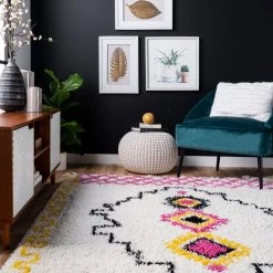 NuLOOM New Arrivals Teegan Cozy Shag Tribal Tassel Area Rug