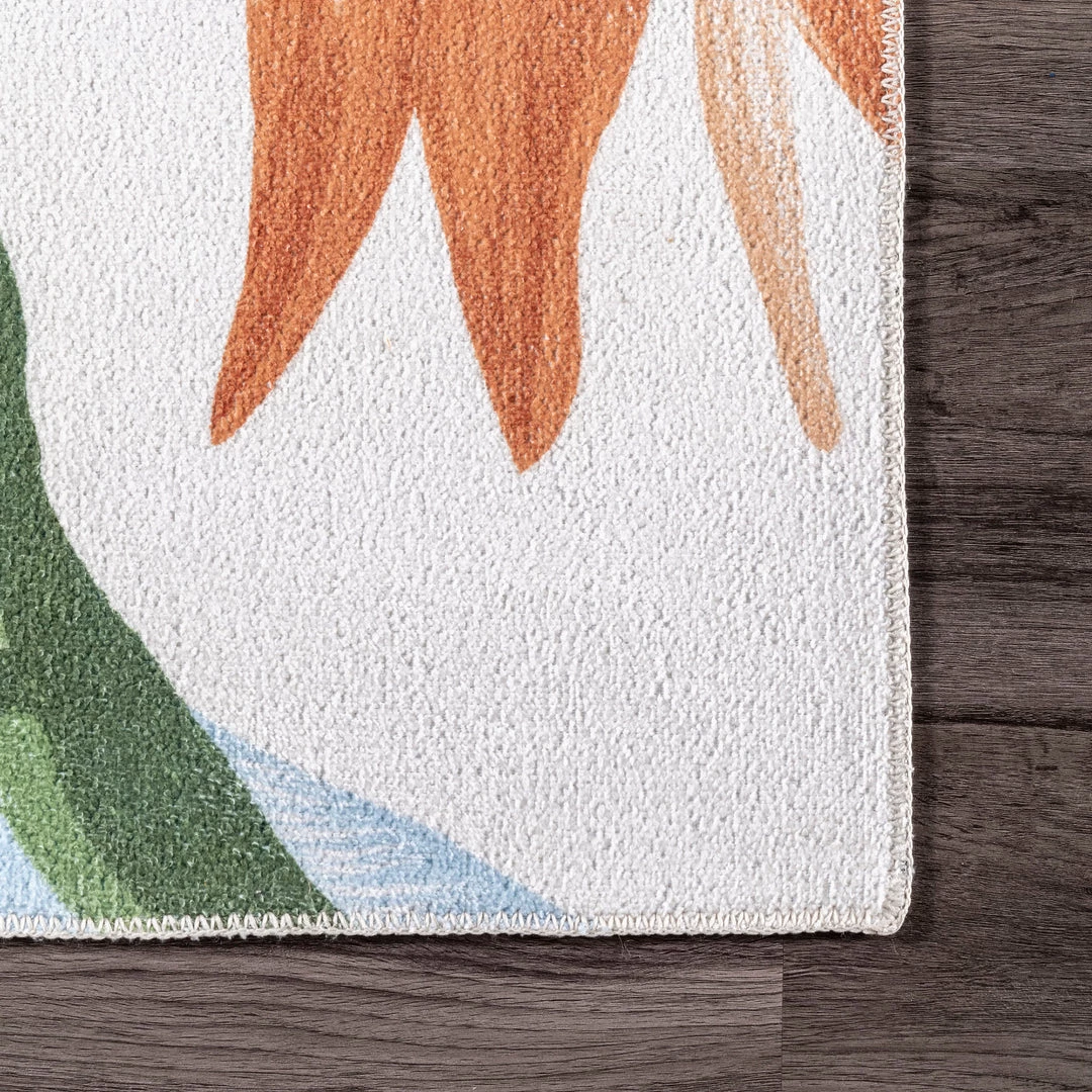 NuLOOM Dining Room Nevaya Machine Washable Floral Leaves Area Rug 5 NuLOOM Dining Room Nevaya Machine Washable Floral Leaves Area Rug